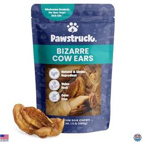 B093nxv9gl Visit The Pawstruck Store 1.5 Lb Natural Cow Ears Chew Treats Rawhide-free Easy To Digest