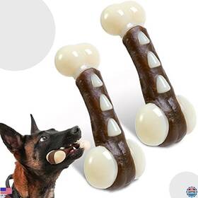 B0bv1zqvpm Visit The Qpinkpet Store Durable Nylon Dog Bones - 2 Pack Tough Chew Toys For All Sizes Beef Flavor
