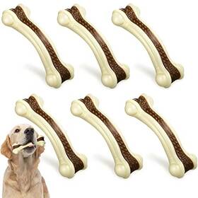 B0bz6zpn6y Visit The Sosation Store 6-pack Durable Dog Chew Toys - Beef Flavor Nylon Bones For Chewers