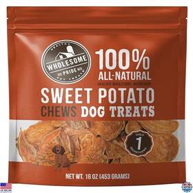 68277 Visit The Wholesome Pride Store Sweet Potato Chews 16 Oz 100% Natural Single Ingredient Dog