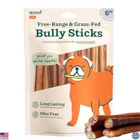 B0cnhdjwcy Visit The Woof Store 10-pack 6 Inch Bully Sticks For Dogs - Long-lasting Grass-fed Beef Chew Treats