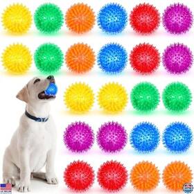 Im-yunsailing-3634 Visit The Yunsailing Store Vibrant 24-pack Squeaky Dog Balls - 2.56 Inch Spiky Tpr Toys For Small/medium Dogs