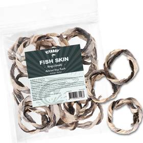 Vitaday 711604831568 Dog Jerky 100% Fish Skin Treats Tough Grain-free Rawhide Alternative N