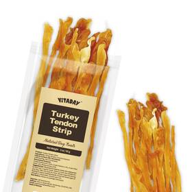 Vitaday 713077067987 Turkey Tendon Strip 3 Oz 100% Natural Usa-sourced High-prote