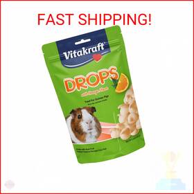 Vitakraft 051233254463 Drops Guinea Pig Treat - Orange Yogurt Treats For Pigs