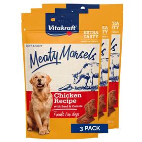 Vitakraft 051233590684 Meaty Morsels Dog Treats Chicken With Beef And Carrots 12.6 Oz