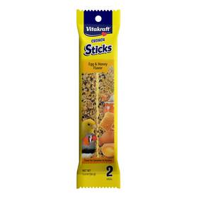 59447 Vitakraft Crunch Sticks Parakeet Treats Egg And Honey Flavor 2 Pack - Long