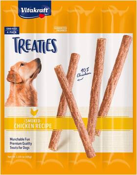 35990 Vitakraft Sun Seed Treaties Dog Chew Sticks - Treats Made With 90% Chicken Soft Jer