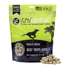 Vital Essentials 840199638246 Freeze Dried Dog Treats Beef Tripe Nibblets 16 Oz