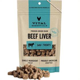 Vital Essentials 840199684007 Freeze Dried Raw Single Ingredient Dog Treats Beef Liver 2.1