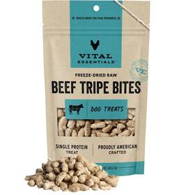 Vital Essentials 840199684038 Freeze Dried Raw Whole Animal Dog Treats Beef Tripe Bites 2.3 Oz Premium