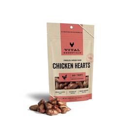 Vital Essentials 840199684076 Freeze Dried Raw Single Ingredient Dog Treats Chicken Heart