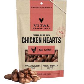 Vital Essentials 840199684083 Freeze Dried Raw Single Ingredient Dog Treats Chicken Heart