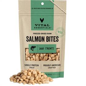 Vital Essentials 840199684151 Freeze Dried Raw Salmon Bites Dog Treats 2.5 Oz Premium Q