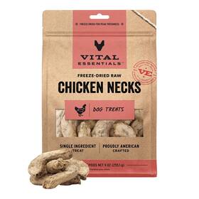 Vital Essentials 840199684212 Single Ingredient Chicken Necks Dog Treats 9 Oz Freeze-dr