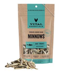 Vital Essentials 840199684267 Freeze Dried Minnows Dog Treats 1.5 Ounce Pack Of 1