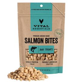 Un1411 Vital Essentials Freeze Dried Dog Treats Salmon Bites Single Protein Premium Quality Gr