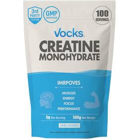 Vocks 850031766860 Creatine Monohydrate Powder - 1.1 Pound Pack Of 1 White
