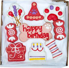 W Fers 313030977915 Wufers Dog Birthday Cookie Box - Cookies Human Grade Ingredients Cute Hand