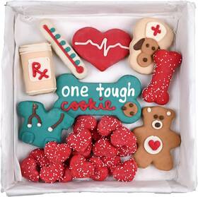 W Fers 711181908077 Wufers Get Well Soon Dog Cookie Box Handmade Hand-decorated Treats G