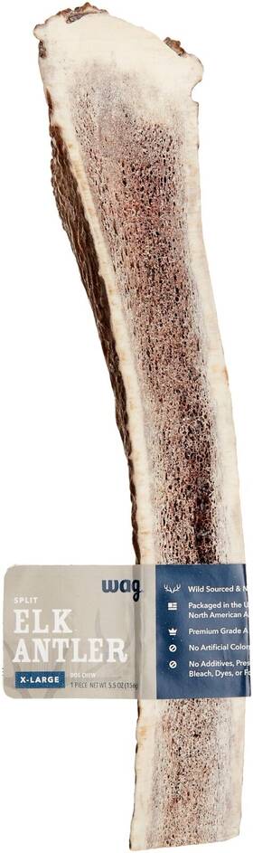Wag 195515028806 Amazon Brand Split Elk Antler Naturally Shed X-large Best For Dogs Over
