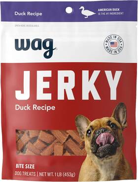 Wag 445047746765 Amazon Brand - Soft And Tender American Jerky Dog Treats Duck Bites 16