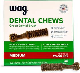 Wag 445057332392 Amazon Brand - Dental Dog Treats To Help Clean Teeth And Freshen Breath Medi
