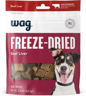 Wag 705353138423 Amazon Brand - Freeze-dried Raw Single Ingredient Dog Treats Beef Liver Hi