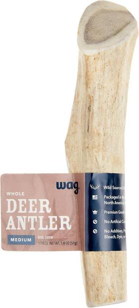 Wag 705353867354 Amazon Brand - Deer Antler Chew For Dogs Naturally Shed Whole Medium 6