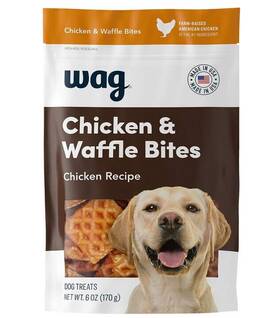 Wag 711181552249 Amazon Brand - Dog Treats Chicken And Waffle Bites 6oz