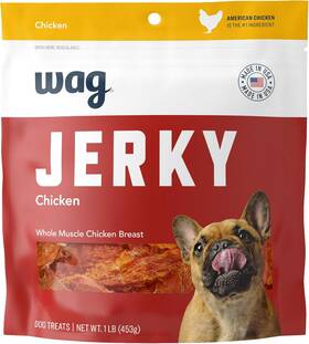 Wag 711181634143 Amazon Brand Chewy Whole Muscle American Jerky Dog Treats Chicken