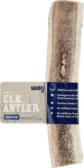 Wag 744759863478 Amazon Brand - Split Elk Antler Naturally Shed Long Lasting For Aggressive