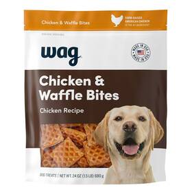 Wag 842379163685 Amazon Brand - Dog Treats Chicken And Waffle Bites 24oz