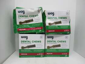 Wag 842379167478 4x Dental Dog Treats 25-50 Lbs Clean Teeth And Breath Medium 36 Each