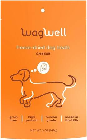 Wagwell 744110282177 Freeze Dried Cheese Dog Treats - Grain-free High-protein Pasteurized Do