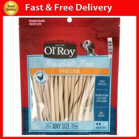 Wal-mart Stores Inc. 313048458475 Olft Roy Rawhide Free Chicken Twist Sticks For Dogs 50 Count