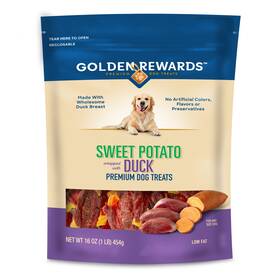 Wal-mart Stores Inc. 445042754703 Golden Rewards Sweet Potato Wrapped With Duck Premium Treats For Dogs 16 Oz Bag