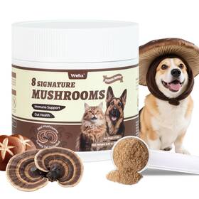 Wx-mgf-1 Wellix Mushroom Powder Supplements For Dogs And Cats - Lumps Bumps Dog Supple