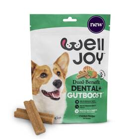 Welljoy 840673102409 New Dog Treat Dental Gutboost Helps Reduce Tartar Freshens Breath Dua