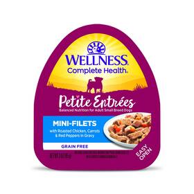 40076344090807 Wellness 12 Pack Petite Entrees Wet Dog Food Pouches Chicken Beef Small Breed