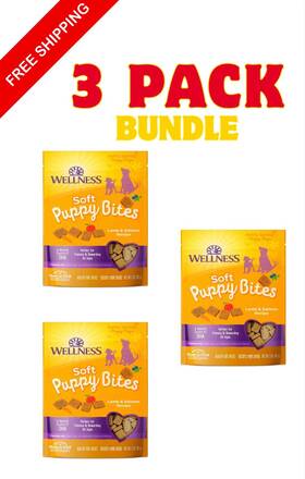 89614 Wellness 3 Pack Soft Puppy Bites Natural Grain-free Treats For Training