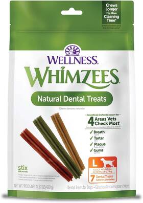 Whz318 Wellness Pet Llc Stix Dog Dental Treats Natural Chews Large Size Stick 7 Count