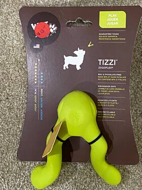 West Paw 747473736578 Zogoflex Tizzi Dog Toy - Small Green Apple Tough And Interactive