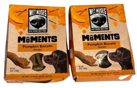 Wet Noses 850032500661 Moments Pumpkin Biscotti Crunchy Human Grade Dog Treats - 2x 14 Oz Box