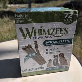 Whimzees 810037580013 Wellness Natural Dog Dental Treats 72 Pack Select A Stix Cleans Teeth