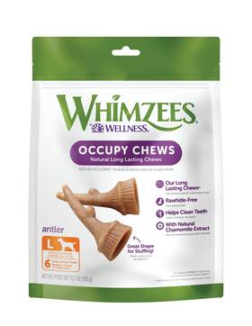 Whimzees 810037580075 By Wellness Occupy Antler Natural Dental Chews For Dogs Long Lasting Treats