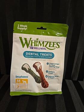 Whimzees 815436018877 Wellness Dog Dental Treats 7 Count Pack For Medium Dogs 25-40 Pounds