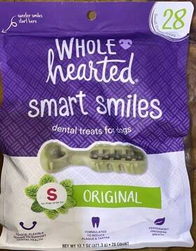 Whole Hearted 800443441411 Smart Smiles Dental Treats For Dogs Original Small 28 Count B12/22