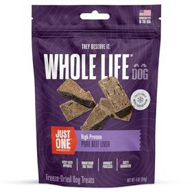 Whole Life Pet Products 895777000069 Just Freeze Dried Beef Liver Dog Treats Single Ingredient