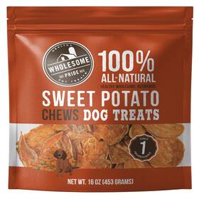 68277 Wholesome Pride Sweet Potato Chews 100% All-natural Single Ingredient Dog Tre